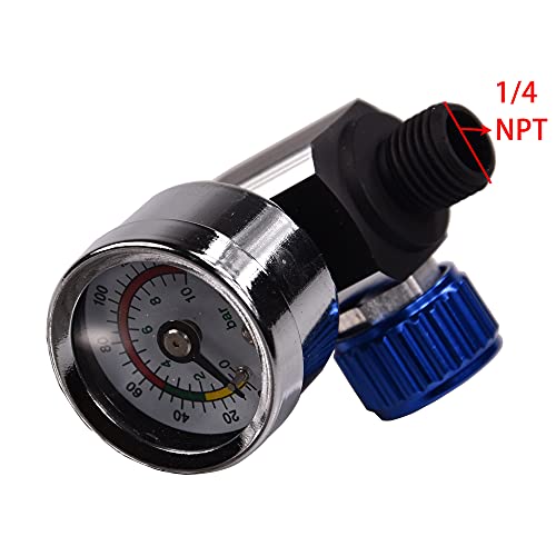 Spray Gun Air Pressure Regulator, 1/4"-NPT Air Pressure Regulator Kit, Air Regulating Valve Regulator, Suitable For Spray Gun Instruments And Pneumatic Tools, Better Spraying Effect