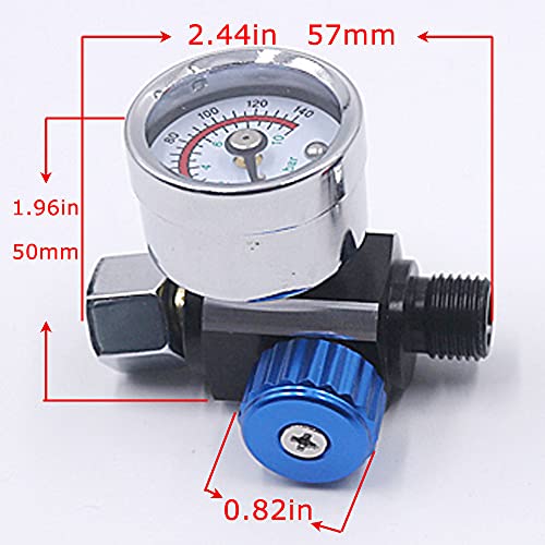 Spray Gun Air Pressure Regulator, 1/4"-NPT Air Pressure Regulator Kit, Air Regulating Valve Regulator, Suitable For Spray Gun Instruments And Pneumatic Tools, Better Spraying Effect