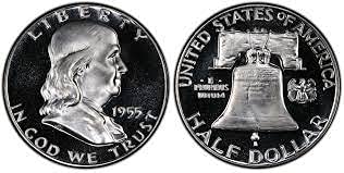 1955 Franklin Silver Proof Half Dollar Ungraded