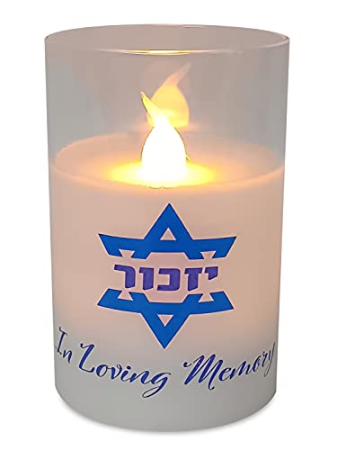 Ner Mitzvah Electric Yahrzeit Candle - LED Votive Candles - Flameless Memorial Candle