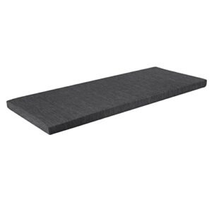 baibu 36 inch classic solid color bench cushion with ties, non-slip indoor outdoor rectangle bench seat cushion standard size foam pad with machine washable cover - one pad only (black, 36x15x1.5in)