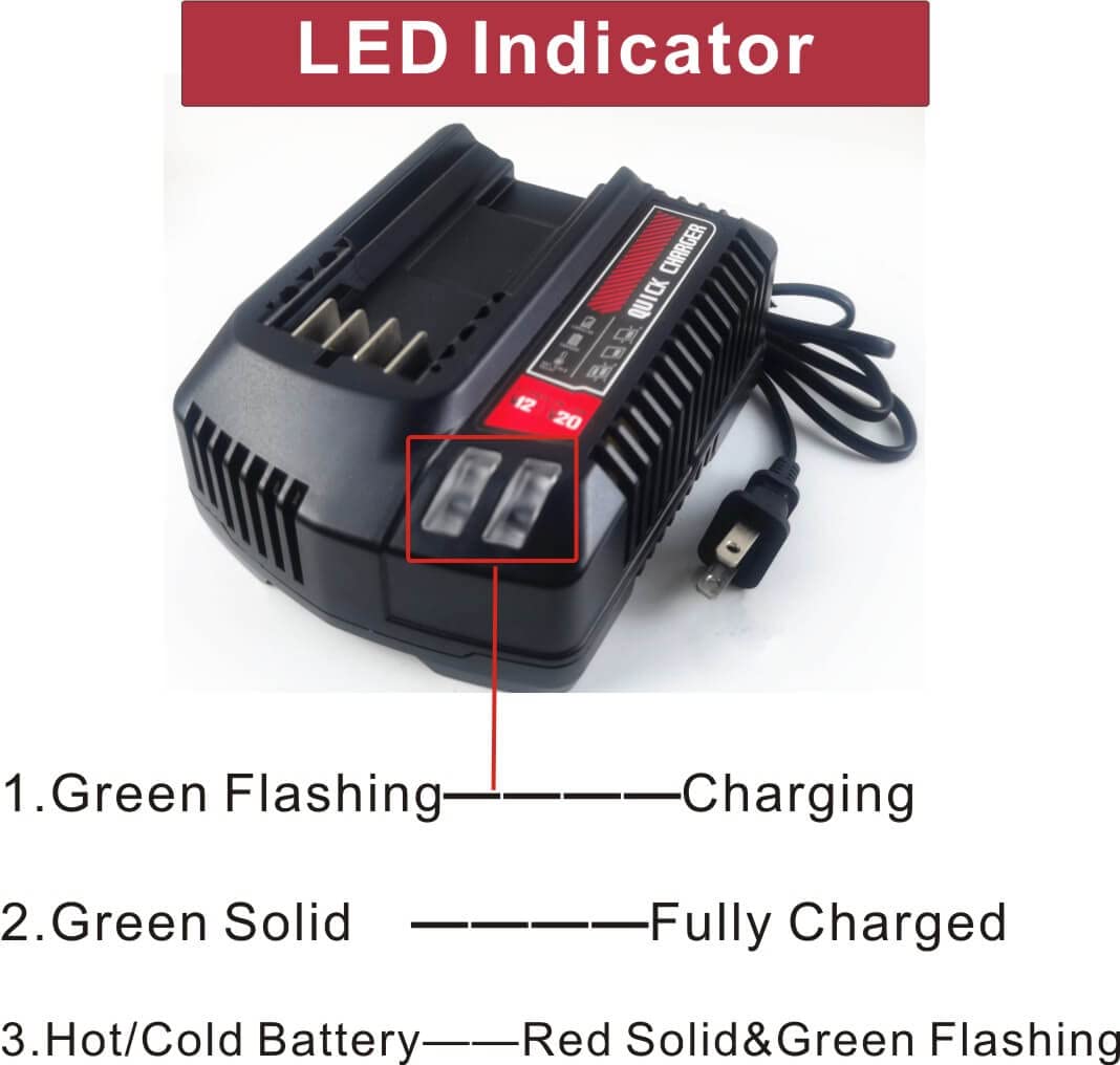 Anoitd CMCB104 Replace for 20V Craftsman V20 Lithium-ion Battery Charger for CMCB201 CMCB202 CMCB203 CMCB204 CMCB205 CMCB209,Charger CMCB100,CMCB101 CMCB104, CMCB124, CMCB102