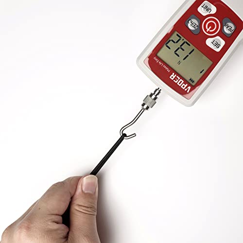 VPOER Digital Force Gauge Push Pull Gauge Tester Portable Force Meter with Maximum Load Value 500N 50kg 110Lb 1800Oz Auto Backlit LCD, Auto Power-Off (VDFG-500N)