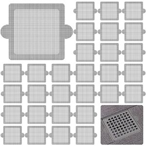 oneaxe disposable hair catcher shower drain floor sink strainer filter mesh with stickers for bathroom and kitchen 30 pack square grey, gray, dl003
