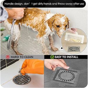 OneAXE Disposable Hair Catcher Shower Drain Floor Sink Strainer Filter Mesh with Stickers for Bathroom and Kitchen 30 Pack Square Grey, Gray, DL003