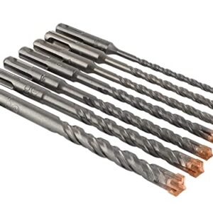 Firecore 7-Piece 6in SDS Plus Bits Set, Carbide Rotary Hammer Concrete Masonry Drill Bits Set for Brick, Stone, Masonry and Concrete - FS21507