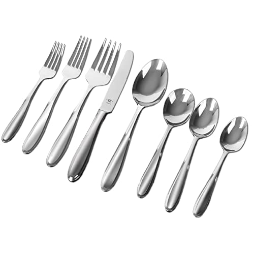 TABLE 12 26-Piece Stainless Steel Flatware Set with Beveled Round Edges, Service for 4