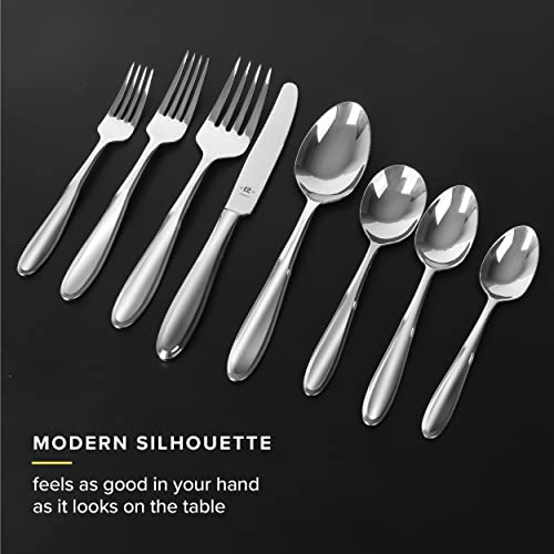 TABLE 12 26-Piece Stainless Steel Flatware Set with Beveled Round Edges, Service for 4