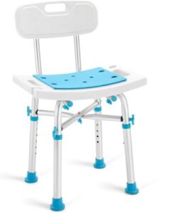 health line massage products shower stool for narrow bathtub, small bath chair for inside shower, heavy duty padded shower tub seat for bariatric, seniors, disabled, handicap (reinforced 500lb)