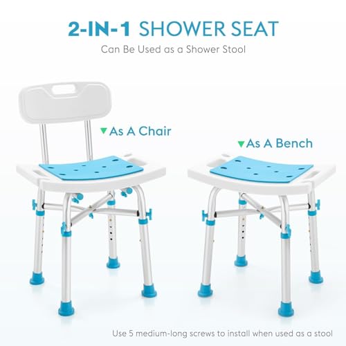 Health Line Massage Products Shower Stool for Narrow Bathtub, Small Bath Chair for Inside Shower, Heavy Duty Padded Shower Tub Seat for Bariatric, Seniors, Disabled, Handicap (Reinforced 500LB)