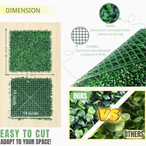 Hedge Maze Grass Wall Panels 12pc 20" x 20" Grass Wall Backdorp with UV Protection, Suitable for Events, Indoor, Outdoor, Garden, Fence,Shops, Offices Decor, Durable Wall Panels Backdrop