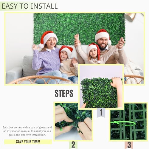 Hedge Maze Grass Wall Panels 12pc 20" x 20" Grass Wall Backdorp with UV Protection, Suitable for Events, Indoor, Outdoor, Garden, Fence,Shops, Offices Decor, Durable Wall Panels Backdrop