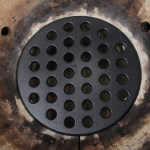 KAMaster Cast Iron Ash Can with Fire Grate for Large Big Green Egg