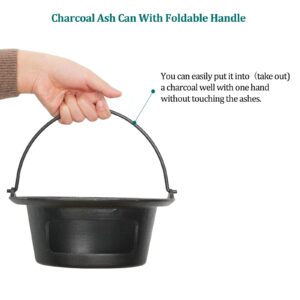 KAMaster Cast Iron Ash Can with Fire Grate for Large Big Green Egg