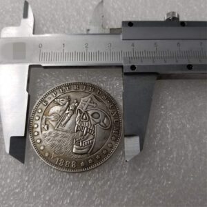 Kocreat Copy 1888 U.S Hobo Coin - War Horse Crusaders Skull Silver Plated Replica Morgan Dollar Souvenir Coin Lucky Coin
