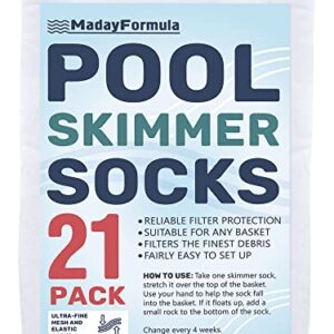 MadayFormula 21 Pack of Pool Filter Socks to Protect Your Water Filtration System, Hot Tubes, and Spas, Ultra Fine Mesh Pool Skimmer Basket Sock to Catch The Finest Debris in Pool