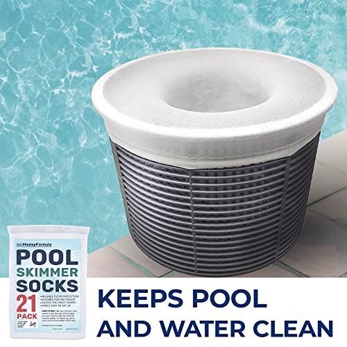 MadayFormula 21 Pack of Pool Filter Socks to Protect Your Water Filtration System, Hot Tubes, and Spas, Ultra Fine Mesh Pool Skimmer Basket Sock to Catch The Finest Debris in Pool