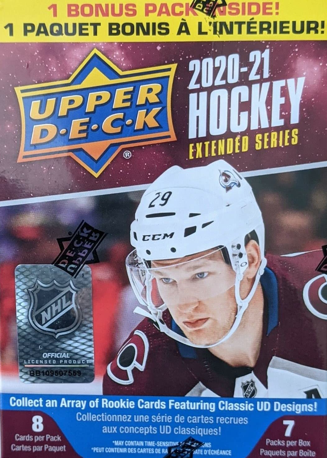 2020/21 Upper Deck Extended Series NHL Hockey Blaster Box - 7 Packs per Box - 8 Cards per Pack - Collect Young Guns Rookie Cards