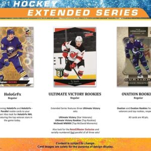 2020/21 Upper Deck Extended Series NHL Hockey Blaster Box - 7 Packs per Box - 8 Cards per Pack - Collect Young Guns Rookie Cards
