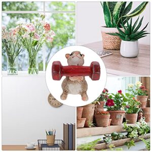 Accessories Miniature Squirrel Figurine Weightlifting Squirrel Animal Micro Landscape Decor for Plant Pots Bonsai Craft Decor Home Decor