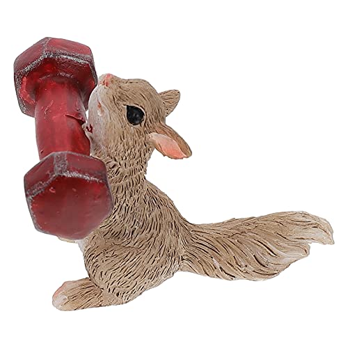 Accessories Miniature Squirrel Figurine Weightlifting Squirrel Animal Micro Landscape Decor for Plant Pots Bonsai Craft Decor Home Decor