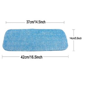 JDWG 4 Pack Mop Head Replacements Mop Pads Microfiber Cleaning Pads for Most Spray Mops and Reveal Mops, Wet & Dry Home & Commercial Cleaning. (Blue)