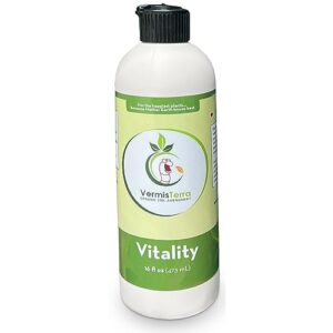 vermisterra vitality 16 oz - worm castings super concentrate, plant food, fertilizer - promotes health, amazing growth for vegetables, fruit, houseplants - non-toxic, gentle - will not burn
