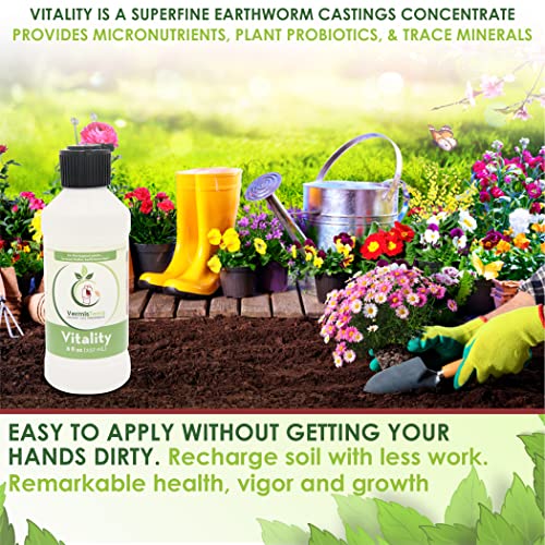 VermisTerra Vitality 16 oz - Worm Castings Super Concentrate, Plant Food, Fertilizer - Promotes Health, Amazing Growth for Vegetables, Fruit, Houseplants - Non-Toxic, Gentle - Will Not Burn