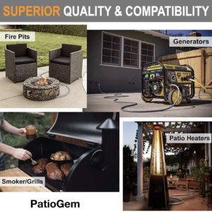 PatioGem 24FT 1/2” Natural Gas Hose, Natural Gas Conversion Kit, Flexible Gas Line Propane to Natural Gas Conversion Kit with Quick Connect Fitting for Grill, Fireplace, Heater, Burner, Generator-CSA