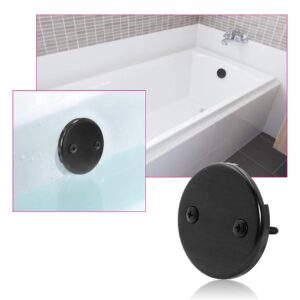 MULAN RP31556RB Faucet Overflow Plate and Screws Replacement Compatible with Delta Bath Waste Drain Assemblies,Black