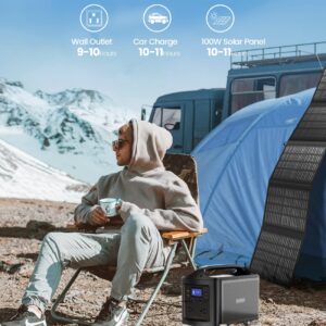 ORICO Portable Power Station 500w/ 650w Peak, Solar Battery Generator, 561Wh Backup Power Supply, 110V AC Output/60W PD for Camping, Trip, CPAP, Emergency and More