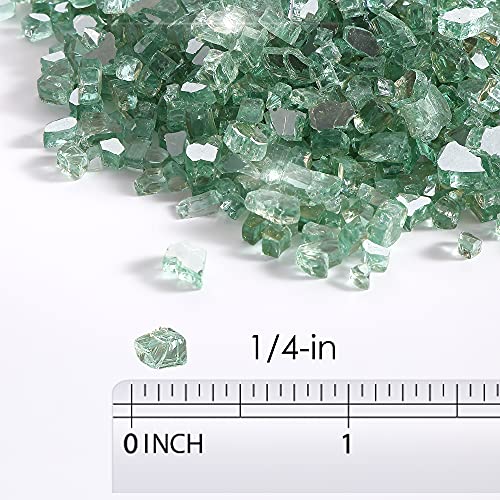 Empava 10 lbs. 1/4-in Reflective Tempered Glass for Gas Fire Pit, Radiant Jade Green