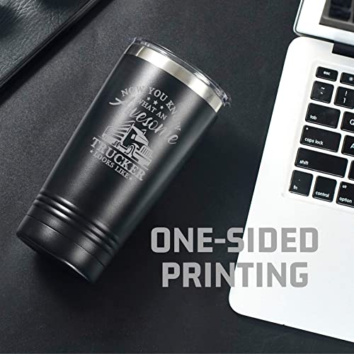 Truck Driver Gifts For Men - Now You Know What an Awesome Truck Driver Looks Like - 20oz/590ml Stainless Steel Insulated Tumbler - Christmas, Thank you, Retirement Gifts For Truck Driver - (Black)