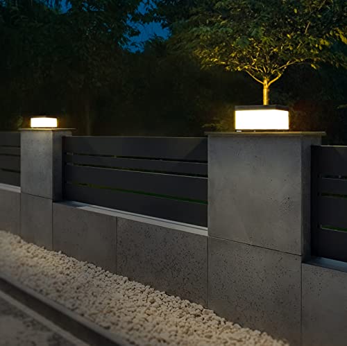 Linkmoon Outdoor Solar Post Cap Light, Modern Warm Luxury LED Light with Waterproof IP54 Standards for Fence Deck Garden or Patio Posts