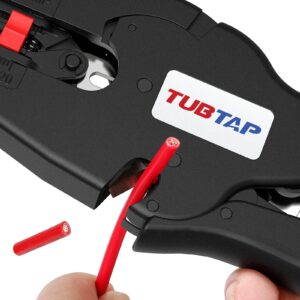 Wire Stripper Automatic, TUBTAP Quick 2 in 1 Wire Stripper Tool [AWG 32-7] - Self Adjusting Wire Stripper for Single-Conductor Stranded or Solid Wire, Wire Stripper Tool for Range 0.25-0.75 Inch