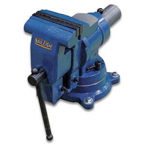 baileigh rotating head bench vise, 5-1/8" jaw width, 4" jaw opening (bv-5p)