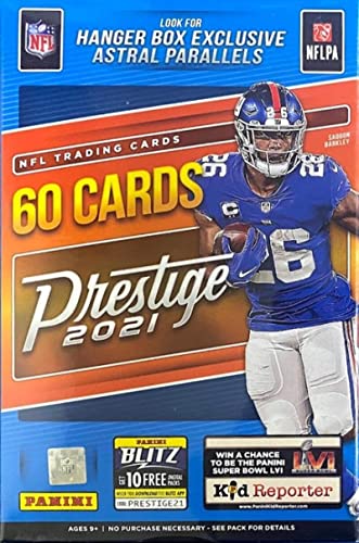 2021 Prestige NFL Football Hanger Box 60 Cards. Exclusive Astral Parallel Cards