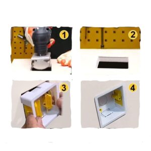 Square Slot Cutter with Four Blades, Multi-Tool Single and Double Gang Electrical Wall Outlet Cutter for Plastic Metal OLow-Voltage Electrical Boxes Mounting, Precise Cutting 2-3/8” x 3-3/4” (1pc)