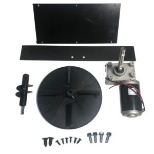 snowex spreader kit including motor/gearbox/trans 8:1 gear poly spinner with pin auger cap screw plastic bottom cover/bottom cover retainers deflector & retainers flange head bolts