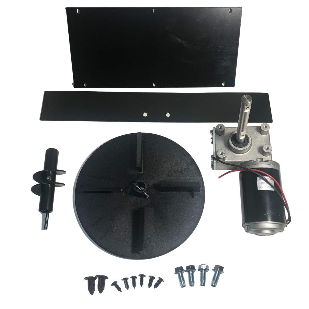 SnowEx Spreader Kit Including Motor/Gearbox/Trans 8:1 Gear Poly Spinner with Pin Auger Cap Screw Plastic Bottom Cover/Bottom Cover Retainers Deflector & Retainers Flange Head Bolts