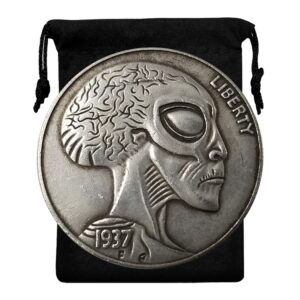 kocreat copy 1937 u.s hobo coin - e.t alien & bull silver plated replica morgan dollar souvenir coin challenge coin lucky coin