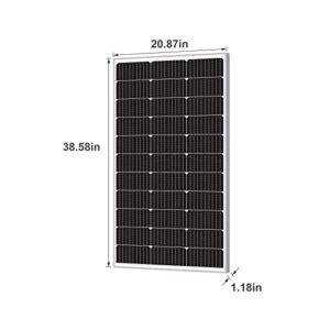 Newpowa 100 Watts Monocrystalline 100W 12V Solar Panel High Efficiency Mono Module RV Marine Boat Off Grid