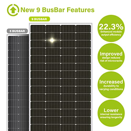 Newpowa 100 Watts Monocrystalline 100W 12V Solar Panel High Efficiency Mono Module RV Marine Boat Off Grid