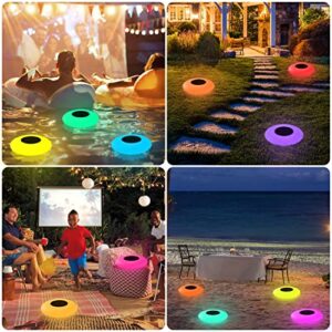 BALMOST Solar Floating Pool Light, RGB Color Changing Solar Swimming Pool Light w/Remote, Waterproof Outdoor Floating Solar Pond Light Solar Powered Pool Light for Yard Lawn Patio Party Beach 12.6-in