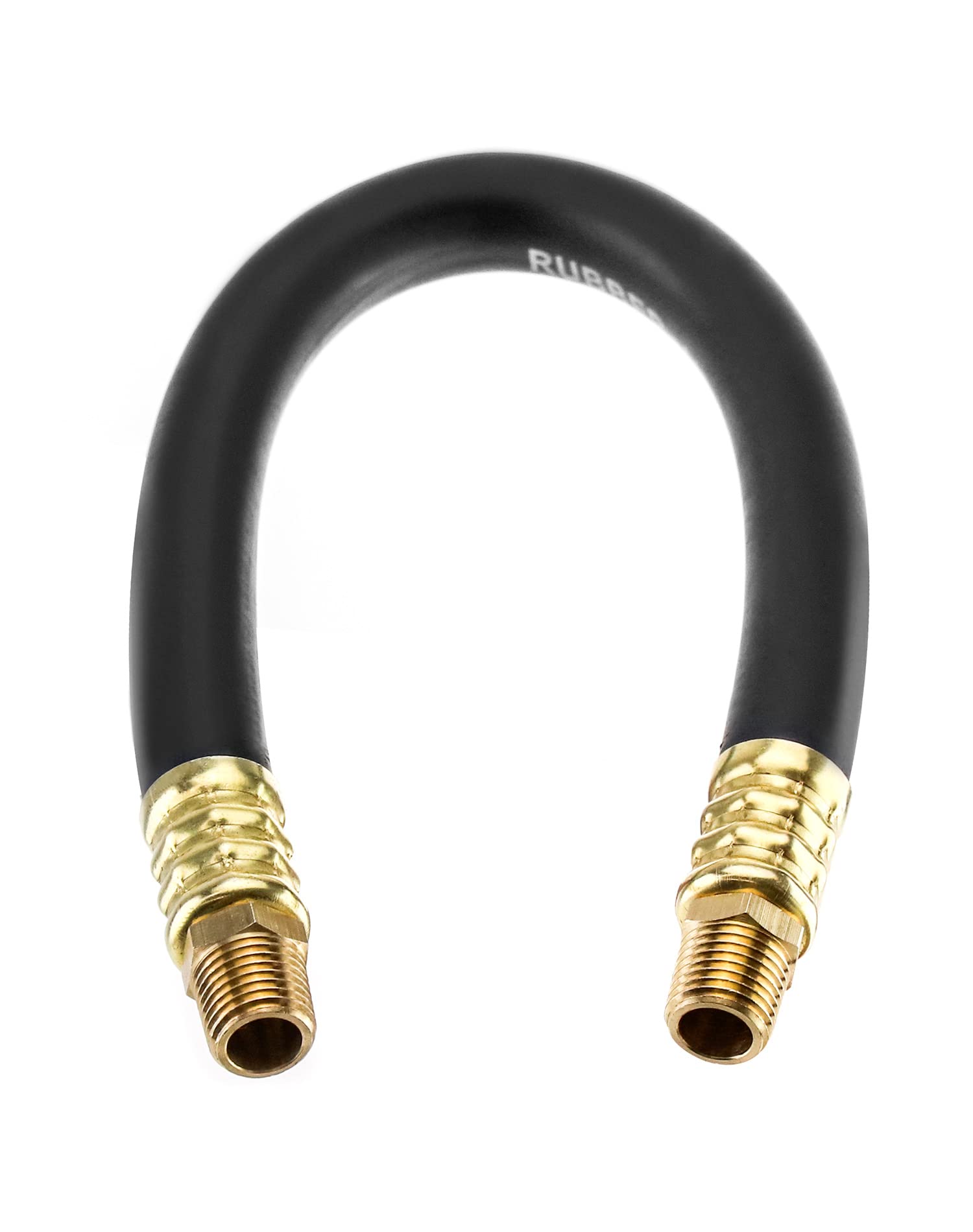 QWORK Air Compressor Hose, 3/8" X 15" Air Hose, 300 PSI Max Working Pressure, 1/4" Male NPT To 1/4" Male NPT Connections, 1 Pack