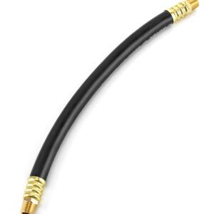 QWORK Air Compressor Hose, 3/8" X 15" Air Hose, 300 PSI Max Working Pressure, 1/4" Male NPT To 1/4" Male NPT Connections, 1 Pack