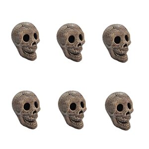 fanfx ceramic human skull fire log fireproof skull logs for fire pit,fireplace, gas, halloween horror skull decorations (6, black)