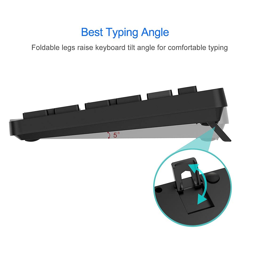 Arteck 2.4G Wireless Keyboard Ultra Slim Full Size Keyboard with Numeric Keypad and Media Hotkey for Computer/Desktop/PC/Laptop/Surface/Smart TV and Windows 11/10/ 8/7
