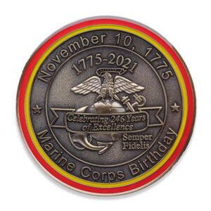 2021 Marine Corps Birthday Ball Challenge Coin! 9-11 Tribute USMC Bday Custom Coin! Designed for Marines by Marines Semper Fi. Officially Licensed Coin!