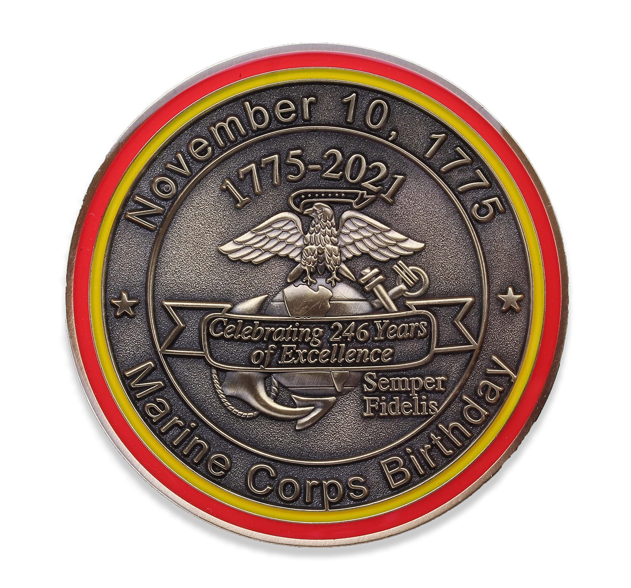 2021 Marine Corps Birthday Ball Challenge Coin! 9-11 Tribute USMC Bday Custom Coin! Designed for Marines by Marines Semper Fi. Officially Licensed Coin!